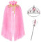 Niumowang Umhang Prinzessin,3 pcs Prinzessin Umhang Mädchen,Kinder Umhang Prinzessin,Prinzessin set Mädchen,Verkleidung Mädchen Prinzessin,Prinzessin Party Kostüm Prinzessinnen Umhang