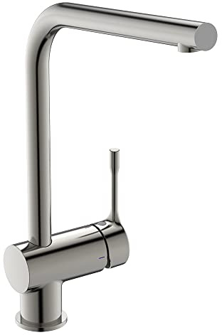 Ideal Standard Ceralook Single Lever l-Shape spout Kitchen tap, BD572GN, Silver Storm