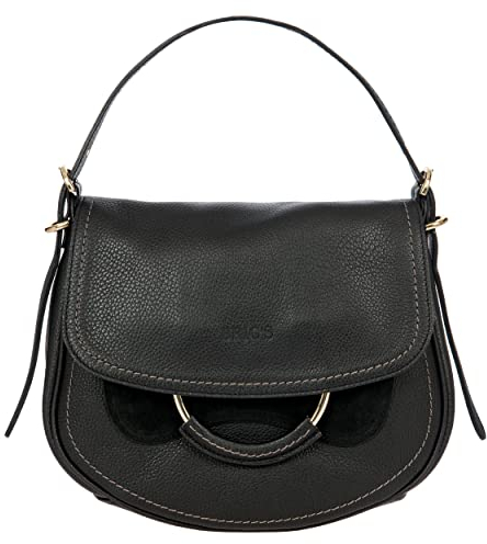 BRIC'S - Stella Ledertasche Mittelgroß, Schwarz, 28x23x9 cm