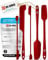 DI ORO Espatulas Silicona Cocina - Sin BPA Utensilios de Cocina de Silicona Resistentes al Calor Hasta 315°C - Espátulas Raspadoras y Mezcladoras de Silicona para Hornear y Cocinar (5 Piezas, Rojo)