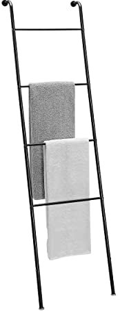 SunnyPoint Klassisches Leiterregal für Zuhause, Bad, Schlafzimmer, Schrank (schwarz)