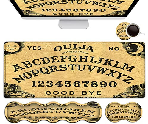 Large Mouse Pad, Gaming Mouse Pad Memory Foam Keyboard Wrist Rest, Office Desk Pad with Stitched Edges, Laptop Desk Table Protector, Ouija Board Writing Mat, Extended Office Desk Mat