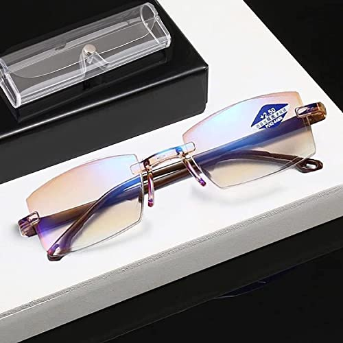 OVNMFH Saphir-Anti-Blau-Progressive Fern- und Nah-Lesebrille mit hoher Härte und doppeltem Verwendungszweck, ultraleichte Lesebrille für Frauen und Männer (Teal,'+3.0)