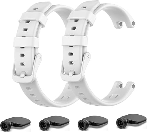 Waekethy pack of 2 Armband für Garmin Lily, Einstellbar Sport Uhrenarmband Weiches Silikon Smartwatch Ersatzarmband Kompatibel mit Garmin Lily (Weiß)