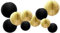 GAKA FAVOR 10er Papier Lampions Set Schwarz Gold, Hängedekoration Papierlampions Deko, Papier Laternen für Hochzeit,Taufe,Geburtstag,Kommunion,Valentinstag Muttertag Party Deko