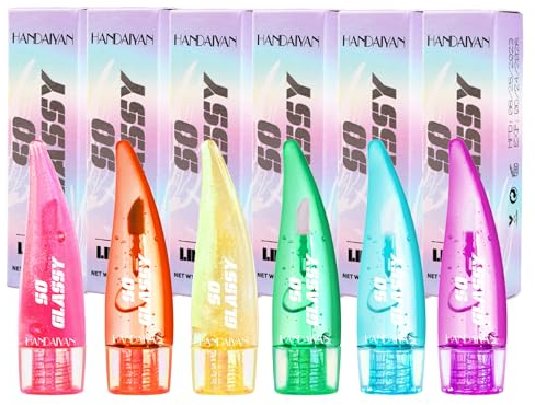 MKNZOME 6Pcs Lipgloss, Lippenöl, Plump Lippe Glühöl Lip Oil, Langanhaltend, Hydrating, Nicht Klebrig, Lipgloss Set for Dry Lip and Lip Care