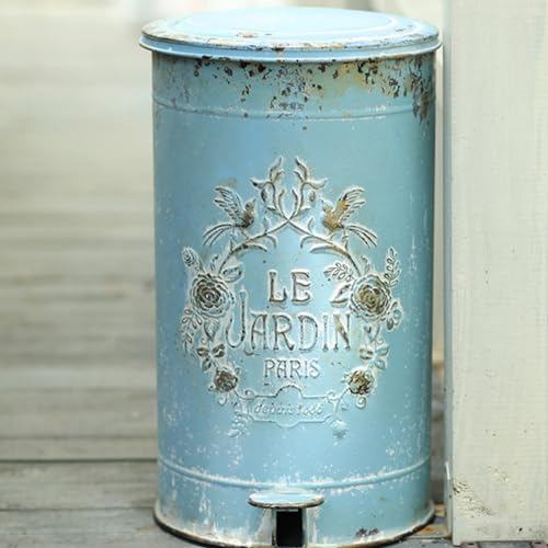 Z&Z ornamentorum Mülleimer Küche groß 17L Mülltonnen Retro-Eisen-Trittpedal-Mülleimer für den Innen- und Außenbereich,Entsorgung im Garten Grosse Kapazität Treteimer Abfalleimer Küchenabfalleimer