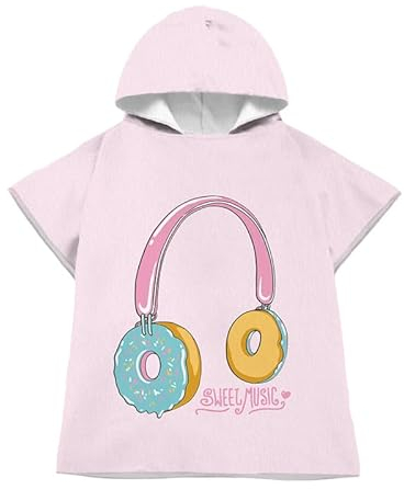 LOMTRATS Schnelltrocknender Surfponcho, Wickeltuch, Bademantel, Sporthandtücher für Schwimmer, Hoodie für Kinder, Schwimmen, Strand, Surfen, Tauchen, Baden(Kid-M)