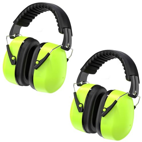Kriogor Ear Defenders for Kids Noise Cancelling Headphones Passive Sound-Blocking Earmuffs 32dB SNR Soft Adjustable Ear Defenders Ear Protector for Adults Men Women Mowing Woodworking Concert(Green)