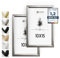 Heimlich® – Bilderrahmen – 10x15 cm, Aluminium-Metall, Silber, 2er-Pack – Kleine Bilderrahmen mit Folienabdeckung – Wandmontage oder Tischaufsteller
