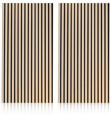 duehome |Noiseless, Pack 2 Paneles Termo-Acústicos, Panel Aislante, Revestimiento Decorativo, Acabado en Roble con Base en Negro, Medidas: 60 cm (Ancho) x 120 cm (Alto) x 2,2 cm (Fondo)
