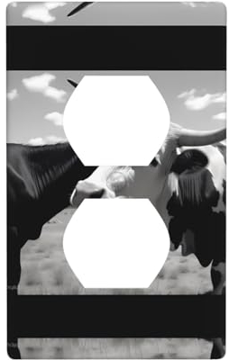 Wandpaneele im modernen Stil, dekorative Tierkuh-Bild-Wandpaneele für Steckdosen, verschönern Sie Ihren Raum mit stilvollen Steckdosenabdeckungen