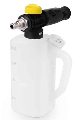 Fai Top 1L Snow Foam Lance Foam Gun Bottle with Adjustable Nozzle and Shampoo Nozzle,Foam Lance Compatible with Pressure Washer 1/4 Quick Connection (1/4 Quick Connect)