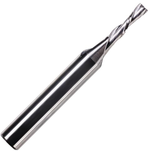 Rennie Tools - 3mm x 15mm Flute x 1/4 (6.35mm) Shank Solid Carbide 2 Flute Down Cut Spiral Router Bit / Cutter Wood MDF Plywood. Compatible With Dewalt, Makita, Katsu, Bosch, Trend router etc