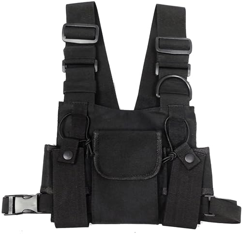Utility Chest Pack, Tactical Sports Chest Bag Vest for Phone Walkie Talkie, Shoulder Bags Chest Rig Pouch,Hip Hop Streetwear,Men/Women Functional Waist Adjustable Pockets for Workouts Cycling & Hiking