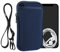 kwmobile Handy Tasche zum Umhängen für XL - 6,7/6,8 - Hülle mit Band - Neopren Cover mit Reißverschluss - 17,2 x 8,4 cm - Necklace Case in Marineblau