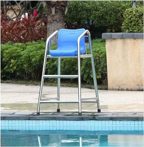 AviiSo Escalera Sillas del salvavidas de la cubierta de la piscina, 120 cm 150 cm 180 cm de alto, Acero inoxidable Silla elevada para salvavidas para Park Hotel Piscina Playa(Size:H 120cm/47.2inch/3.9