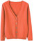 Angxiwan Today Deals of The Day Clearance Cardigan for Women UK Spring and Autumn Leisure Loose Solid Long Sleeve V Neck Button Knitted Soft Cardigan Prime Deals Today 2024 Orange
