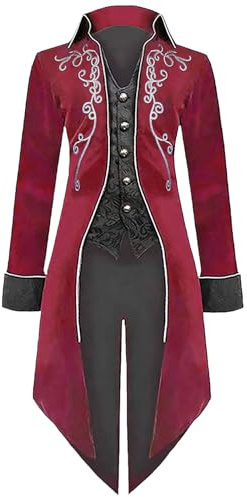 Herren Mittelalter Steampunk Gothic Frack Jacke für Renaissance Halloween | Viktorianischer Frack mit Gothic Stil für Herren, passend für Halloween, Karneval, Cosplay und Renaissance Events