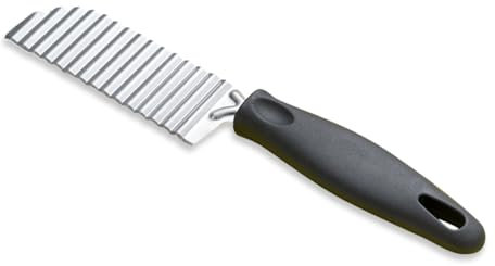 WeddHuis Wellenschneider Edelstahl Wellenmesser Riffelmesser für Pommes Kartoffelschneider für Erwachsene und Kinder Wellenschnittmesser aus Edelstahl Crinkle Chip Cutter für Gemüse Salat Obst