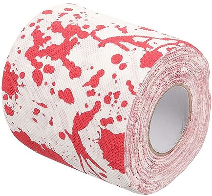 SECFOU 1 Rouleau Papier Toilette De Salle De Bain Papier Toilette Pour Toilette Sur Le Thème De Noël Boules Décoration D'halloween Assiette D'halloween Déchirer Rouge