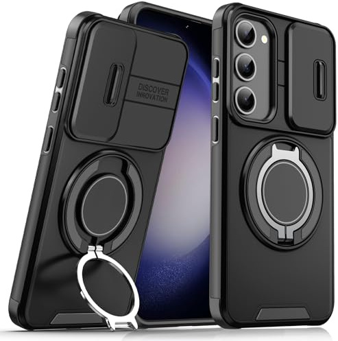 für Samsung Galaxy S23 Hülle mit Mag-Safe,S23 Hülle mit Magnetisch Ring Ständer Kameraschutz Case Schutzhülle Handytasche Handyhülle für Samsung S23 5G (Schwarz)