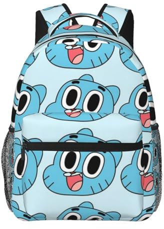 SdetYuia Darwin Gumball-Rucksack, The Amazing Anime World of Gumball, Laptop-Rucksack, leicht, große Kapazität, Reiserucksack, Cartoon-Anime-Fans, Geschenk, Schwarz , 41 cm