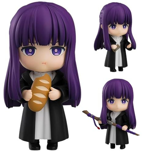 Luxetoys Fern Anime Figur Frieren: Beyond Journey's End Actionfigur Q Edition Austauschbarer Kopf Zubehör PVC Modell Statue Ornamente mit Zubehör Desktop Dekoration Geschenk für Anime Fans