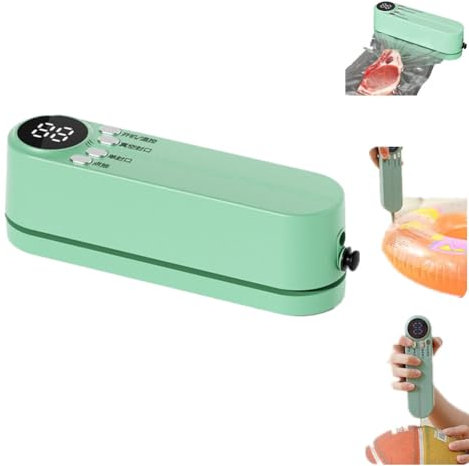 Carroterr Mini Food Saver Vacuum Sealer Machine, Cordless Handheld Rechargeable Sealer, Digital Display Food Preservation Heat Sealer Machine, Portable 3 in 1 Heat Sealer for Chips Bags