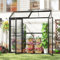 RELAX4LIFE Serre Polycarbonate 180x52x190 CM, Serre de Jardin en Aluminium avec Plaques Creuses en Polycarbonate, 3 Portes Verrouillables, Vents de Toit Ajustables en Toutes Saisons