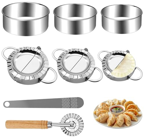Zyiphor 8 Pièces Ravioli Machine Moule à Dumplings Maker Acier Inoxydable Ustensiles de Cuisine Gyoza Accessoires de Cuisine Ravioli Cutter Convient pour Wraps Tartes Boulettes Gyozas