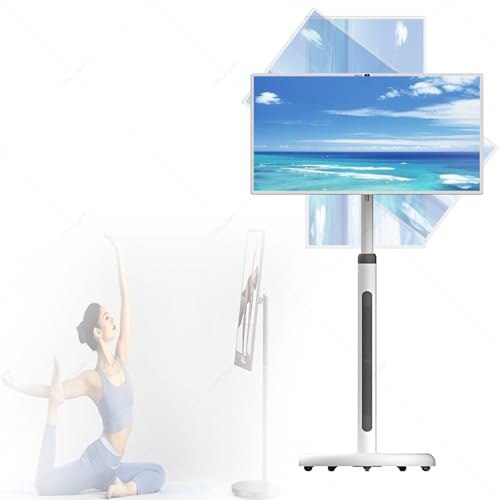 DPLXQPP Mobile Smart Screen,Smart Touchscreen Monitor,32-Inch Android 13 Touchscreen Monitor on Rolling Stand,Long-Last Battery,For Workouts,Video Chat M3