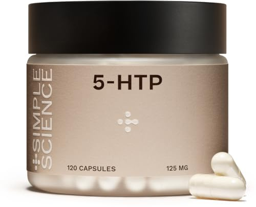 Simple Science 5HTP High Strength 250mg Sleep Supplement + Vitamin B6 & B5 | 250mg extract from 5,000mg of Griffonia Seed, 120 capsules, 60 days supply, Sleeping Aid & Mood Support, Vegan & UK Made
