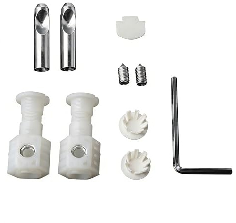 Wall Hung Toilet Fixing Kit, Universal Wall-Mounted Toilet Screws, Equipped With A Hex Key, for Hung Toilet (White)