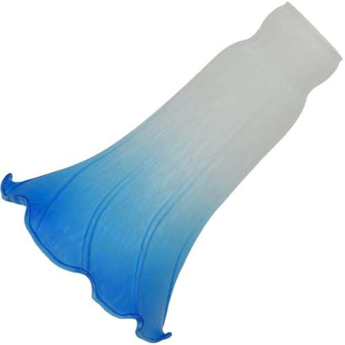 Bieye LS04 Lilien Lampenschirm Mundgeblasenes Glas Weiß-Blau | Passend für E14-Fassungen. Elegante Lilienform. Maße: Innen-Ø 32 mm, Außen-Ø 38,1 mm. Ersatzschirm für Tisch- und Wandlampen.