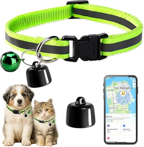 GPS Tracker für Hunde & Katzen, Tracker Ohne ABO, Mini GPS Tracker Hund Kompatibel mit Android & iOS Tracking Standort von Haustieren.