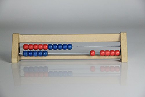 Handelsagentur Sieboldt 20`er Rechenrahmen, Abakus, Student`s Abacus, System Kühnel, rot-blau
