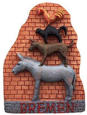 3D Musiker Statue Bremen Deutschland Kühlschrankmagnet Tourist Travel Souvenirs Handgemachte Harz Handwerk Magnetische Aufkleber Home Küche Dekoration Kühlschrankmagnet Sammlung Geschenk