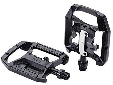 BBB Cycling Fahrrad Pedale Kombipedale SPD Klickpedale Set DualChoice BPD-61, Schwarz
