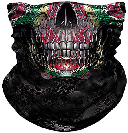 Rosennie Schlauchschal Multifunktionstuch Motorrad Mundschutz Halstuch Sommer Winddicht Atmungsakti Schal Tuch 3D Bedruckte Outdoor Kopfbedeckungen Bandana Sport Schlauchtuch