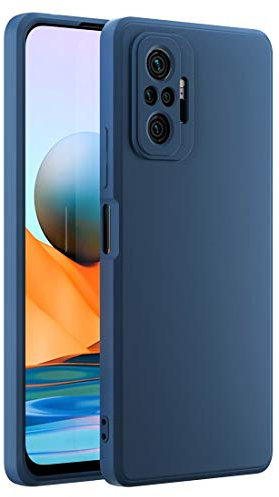 Cresee Coque pour Xiaomi Redmi Note 10 Pro, avec Couche Intérieure en Fibre et Protection pour Caméra, Etui Housse Silicone Mince Souple Anti-Rayures Antichoc Case pour Redmi Note 10 Pro, Bleu