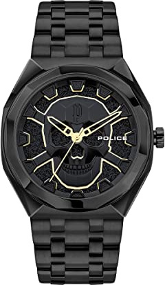 Police Herrenuhr Kediri Schwarz mit Edelstahlarmband, Analog, Quarz, 5 Bar, PEWJG2110701