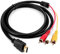 Marmoin Câble HDMI vers RCA, 1080p 1,5 m HDMI mâle vers 3-RCA vidéo audio AV câble adaptateur unidirectionnel pour TV HDTV DVD (pas de fonction de conversion de signal)