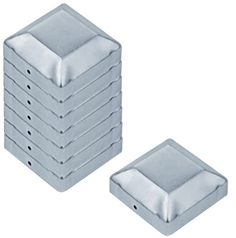 TSSS 8 PCS 75x75mm Post Caps Steel Fence Post Caps, Decorative Pyramid Shape Cover