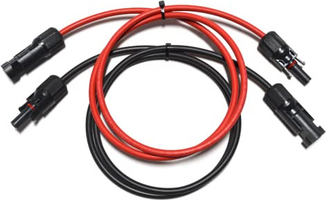Verlängerungskabel Solar beidseitig Solarkabel Solarstecker schwarz/rot 4mm² inkl. Solarstecker für Solarmodule Photovoltaik hohe Flexibilität UV-beständig (2x 30m 4mm²)