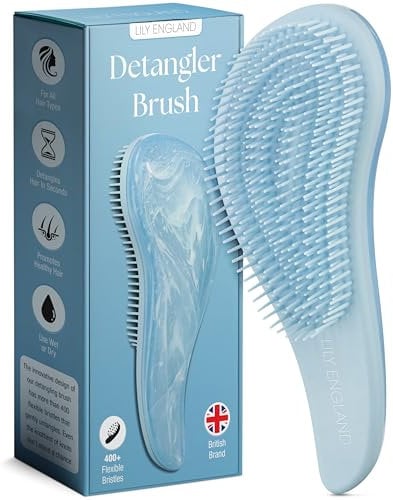 Entwirrungsbürste für dickes Haar, lockiges, glattes und natürliches Haar, sanfte Entwirrungsbürste für Damen, Kinder und Kleinkinder mit flexiblen Borsten, Lily England Haarbürste für nasses und