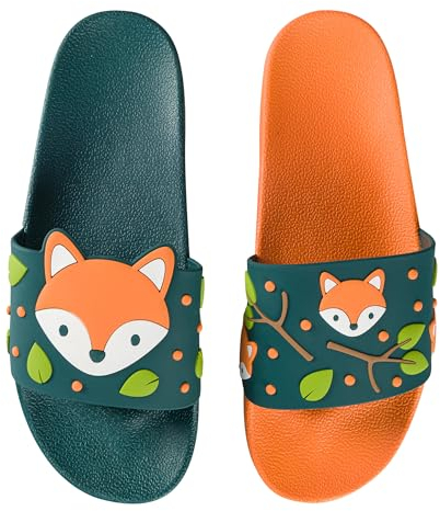 Dedoles Badeschuhe & Hausschuhe viele lustige Designs Bücher Kaffee Katze Party Pizza Dackel Fuchs Panda Delfin Geschenk, Farbe: Süßer Fuchs, Gr.: 42 EU