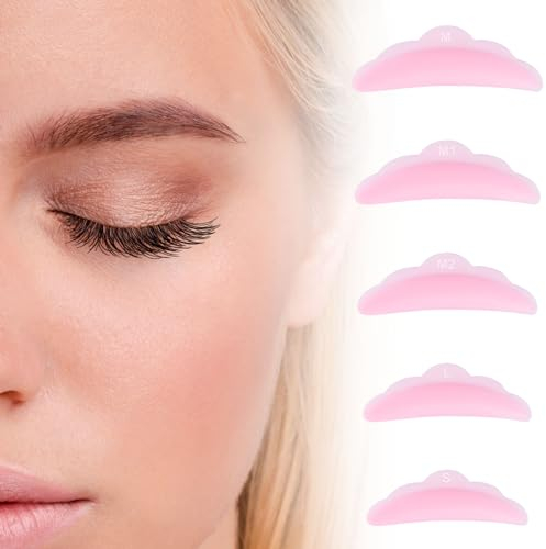Ouligay 25 Paar Wimpernlifting Pads, Silikon Weiche Lash Lift Pads Wiederverwendbare Wimpern Lifting für Balm Lifter Roller Sticky Curler (Rosa)