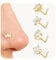 Kakonia Nasenpiercing Gold Chirurgenstahl L-förmig Nasenpiercing Stecker Silber Opal CZ Türkis Biene Planet Nasenstecker ohrstecker Set Nostril Piercing