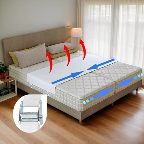 Bettbrücke für Doppelbett und King-Size-Bett, extra lang, mit Befestigungsgurten und Metallknopf. Spaltfüller für verstellbares Bett. Bettbrücke für Babys, Gäste, Paare